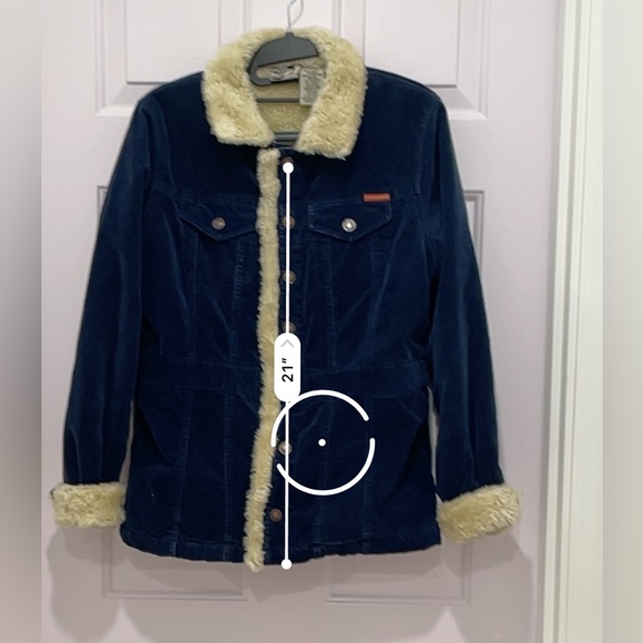 Vintage Roxy Jean Blue Velvet Jacket With Fur-Like Lining - Picture 8 of 8